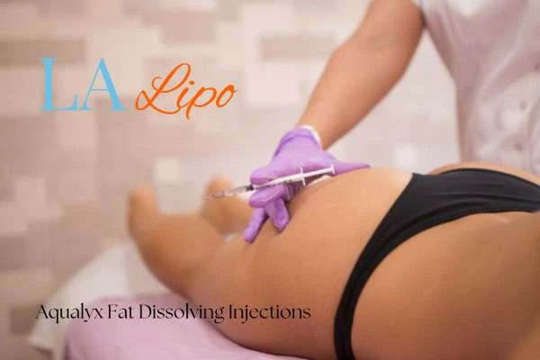 Woman having fat dissolving injections Dover on thighs