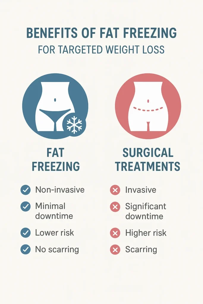 graphic showing the benefits of fat freezing Dover