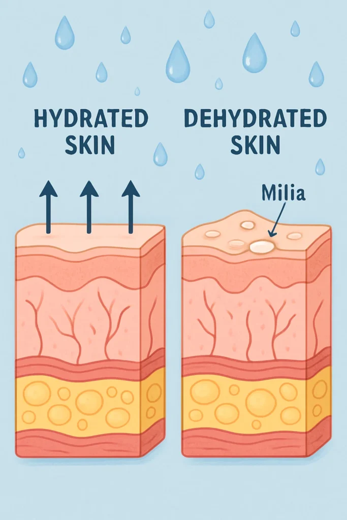 The importance of hydration and milia production Dover