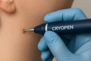Person receiving skin tag removal Dover
